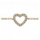 Bracelet plaqué or motif coeur oxydes