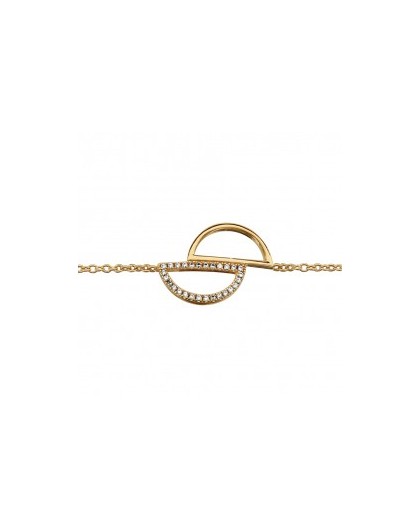 Bracelet plaqué or demi cercles oxydes