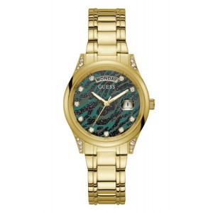 Montre Guess GW0047L3 femme plaqué or zebré vert