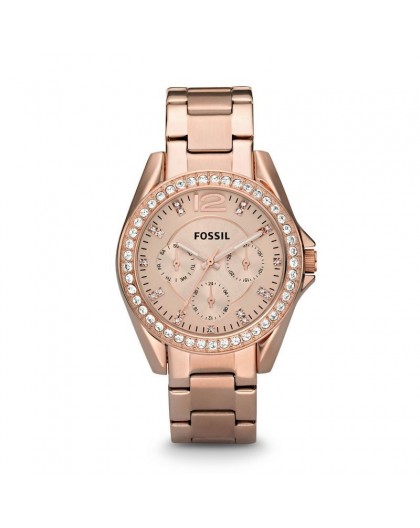 Montre Fossil femme ES2811 Riley strass rosé