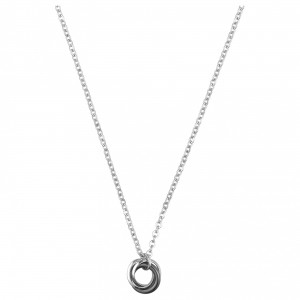 Collier Ceranity acier et céramique triple cercles