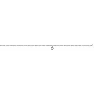 Chaine de cheville argent maille alternée motif coeur