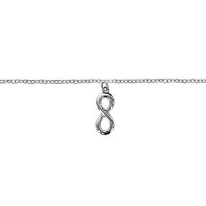 Chaine de cheville argent maille forçat motif infini