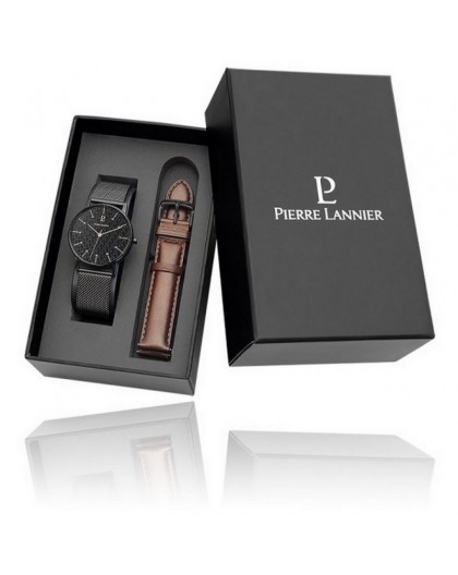 Coffret Montre Pierre Lannier 378B438 homme noire