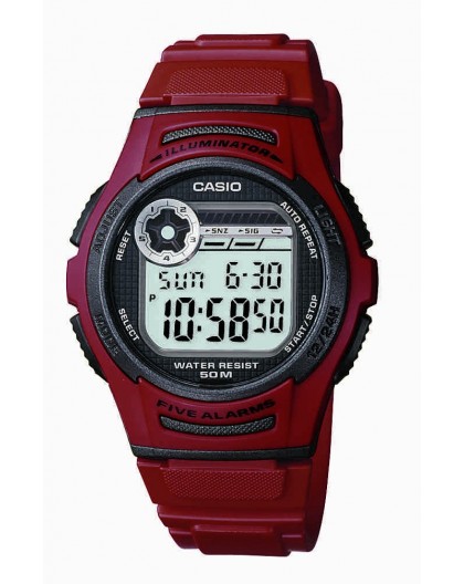 Montre Casio W-213-4AVES PU rouge