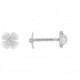 Boucles d'oreilles Or fermoir vis fleur or gris