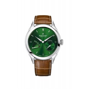 Montre PEQUIGNET Rue Royale cadran vert soleillé