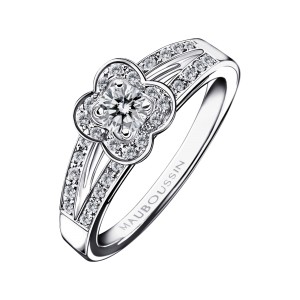 Bague Solitaire Chance of Love N°2 Mauboussin Or gris diamants