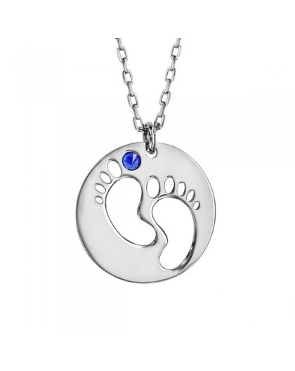 Collier empreinte pieds garçon en argent massif