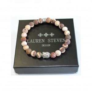 Bracelet Lauren Steven Pierre zebrée café taille L