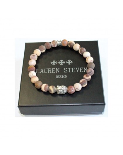 Bracelet Lauren Steven Pierre zebrée café taille L