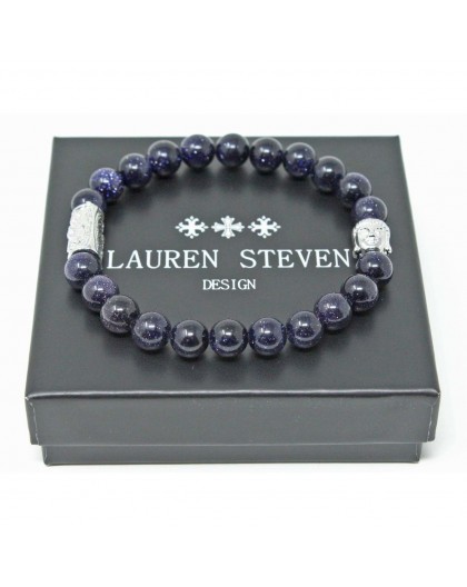 Bracelet Lauren Steven Pierre sable bleu taille L