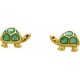 Boucles d'oreilles Or fermoir vis Tortues laque