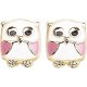 Boucles d'oreilles Or fermoir vis Chouette laque