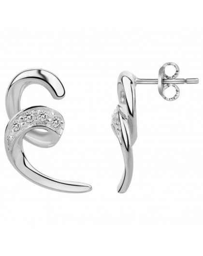 Boucles d'oreilles argent et oxydes motif zig zag