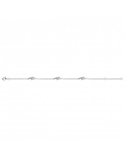 Bracelet argent rhodié et zirconiums motif éclairs