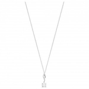 Collier argent oxydes zirconium solitaire pendant