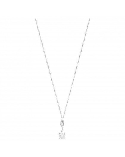 Collier argent oxydes zirconium solitaire pendant