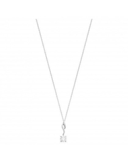 Collier argent oxydes zirconium solitaire pendant