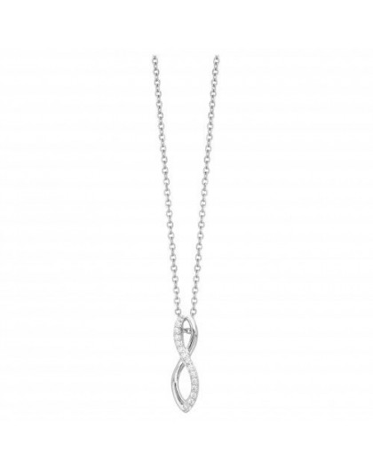 Collier argent oxydes zirconium infini huit