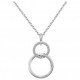 Collier argent oxydes zirconium double cercles