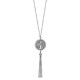 Collier argent Arbre de vie givré et chaines pendantes