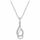 Collier argent oxydes zirconium double goutte