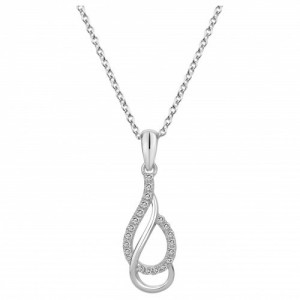 Collier argent oxydes zirconium double goutte