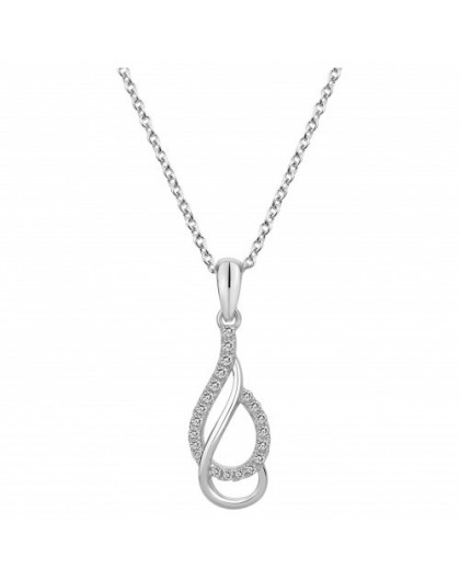 Collier argent oxydes zirconium double goutte