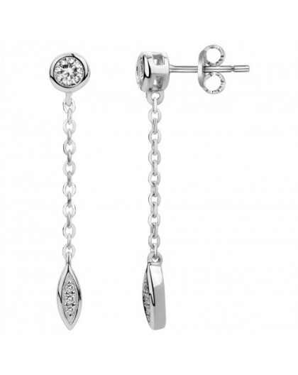 Boucles d'oreilles argent et oxydes pendantes