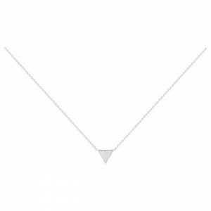 Collier argent oxydes zirconium triangle