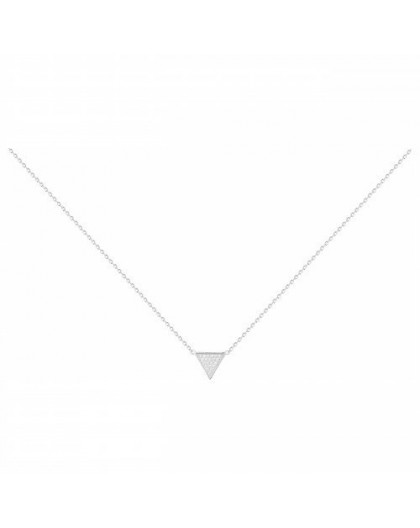 Collier argent oxydes zirconium triangle