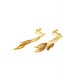 Boucles d'oreilles Or triple plume sur chaine