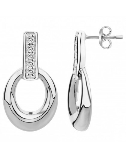 Boucles d'oreilles argent et oxydes cercle