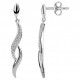 Boucles d'oreilles argent et oxydes pendantes