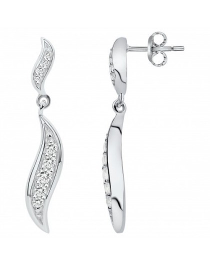 Boucles d'oreilles argent et oxydes motif volutes