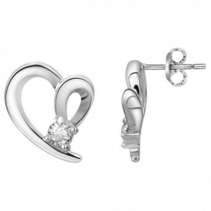 Boucles d'oreilles argent et oxydes motif coeurs