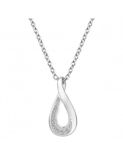 Collier argent oxydes zirconium goutte