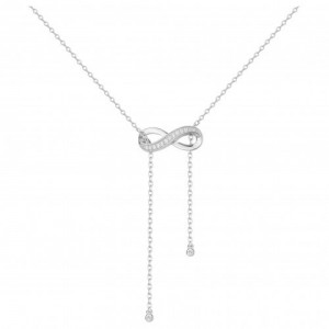 Collier argent oxyde Zirconium infini chainettes