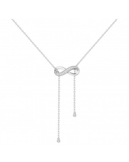 Collier argent oxyde Zirconium infini chainettes