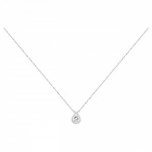 Collier argent oxyde Zirconium goutte sertis