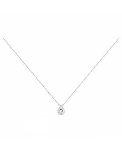 Collier argent oxyde Zirconium goutte sertis