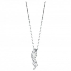 Collier argent oxyde Zirconium volute