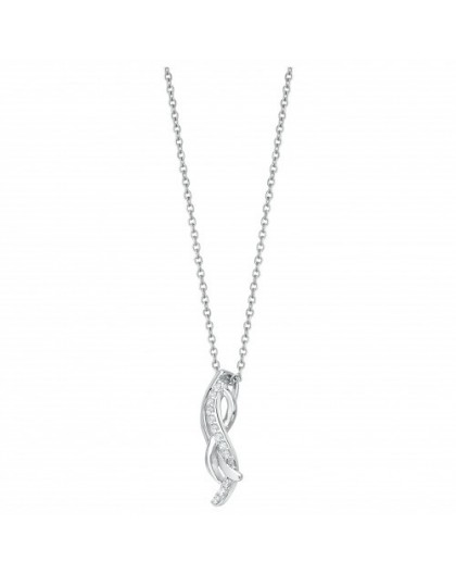 Collier argent oxyde Zirconium volute