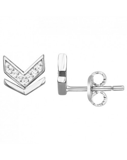 Boucles oreilles argent oxydes chevrons