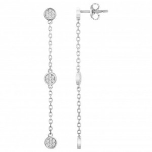 Boucles oreilles argent oxydes pendantes pastilles