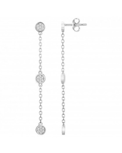 Boucles oreilles argent oxydes pendantes pastilles