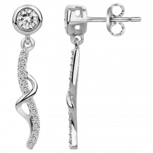Boucles oreilles argent oxydes pendantes