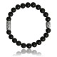 Bracelet Pierres Naturelles Onyx et motif buddha