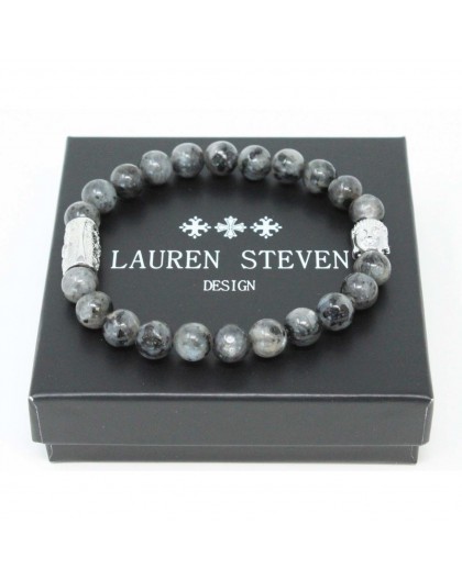 Bracelet Lauren Steven Larvikite grise taille M